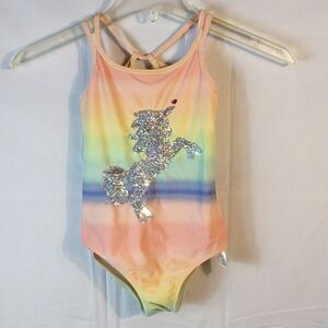 Jessica Simpson Flip Sequin Unicorn Girl's Swimsuit